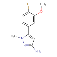 Chemical structure of 5-(4-fluoro-3-methoxyphenyl)-1-methyl-1H-pyrazol-3-amine - CSSB00125608798