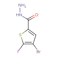 Chemical structure of 4-bromo-5-iodothiophene-2-carbohydrazide - CSSB15023975981