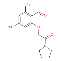 Chemical structure of 2,4-dimethyl-6-[2-oxo-2-(pyrrolidin-1-yl)ethoxy]benzaldehyde - CSSB06364555979