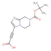 Chemical structure of 3-{7-[(tert-butoxy)carbonyl]-5H,6H,7H,8H-imidazo[1,2-a]pyrazin-3-yl}prop-2-ynoic acid - CSSB21323993452