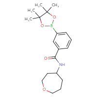 Chemical structure of N-(oxepan-4-yl)-3-(4,4,5,5-tetramethyl-1,3,2-dioxaborolan-2-yl)benzamide - CSSB02229495660