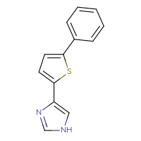 Chemical structure of 4-(5-phenylthiophen-2-yl)-1H-imidazole - CSSB00103052807