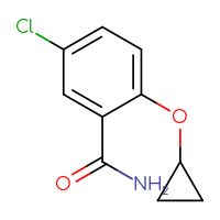 Chemical structure of 5-chloro-2-cyclopropoxybenzamide - CSSB00010088711