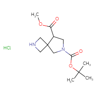 Chemical structure of 6-tert-butyl 8-methyl 2,6-diazaspiro[3.4]octane-6,8-dicarboxylate hydrochloride - CSSB06744473534