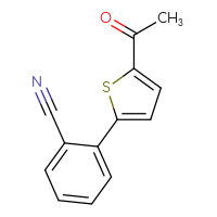 Chemical structure of 2-(5-acetylthiophen-2-yl)benzonitrile - CSSB02146222290