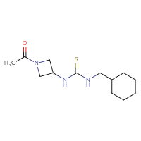 Chemical structure of 3-(1-acetylazetidin-3-yl)-1-(cyclohexylmethyl)thiourea - CSSB21432523612