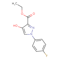 Chemical structure of ethyl 1-(4-fluorophenyl)-4-hydroxy-1H-pyrazole-3-carboxylate - CSSB00015200121