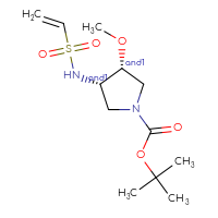Chemical structure of rac-tert-butyl (3R,4S)-3-ethenesulfonamido-4-methoxypyrrolidine-1-carboxylate - CSSB02126954337