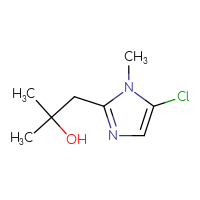 Chemical structure of 1-(5-chloro-1-methyl-1H-imidazol-2-yl)-2-methylpropan-2-ol - CSSB00023536188