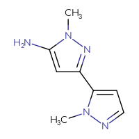 Chemical structure of 1,2'-dimethyl-1H,2'H-[3,3'-bipyrazol]-5-amine - CSSB00010979023