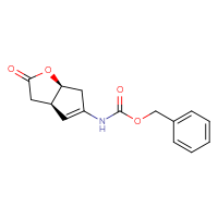 Chemical structure of benzyl N-[(3aR,6aS)-2-oxo-2H,3H,3aH,6H,6aH-cyclopenta[b]furan-5-yl]carbamate - CSSB21474900206