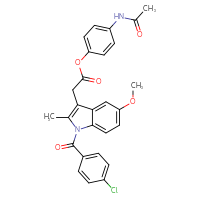 Chemical structure of 4-acetamidophenyl 2-[1-(4-chlorobenzoyl)-5-methoxy-2-methyl-1H-indol-3-yl]acetate - CSSB00102609811
