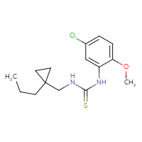 Chemical structure of 1-(5-chloro-2-methoxyphenyl)-3-[(1-propylcyclopropyl)methyl]thiourea - CSSB02040748241
