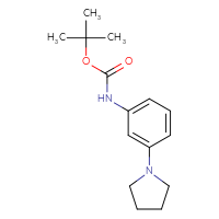 Chemical structure of tert-butyl N-[3-(pyrrolidin-1-yl)phenyl]carbamate - CSSB00012224147