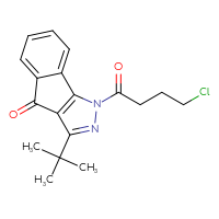Chemical structure of 3-tert-butyl-1-(4-chlorobutanoyl)-1H,4H-indeno[1,2-c]pyrazol-4-one - CSSB00025730296