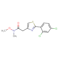 Chemical structure of 2-[2-(2,4-dichlorophenyl)-1,3-thiazol-4-yl]-N-methoxy-N-methylacetamide - CSSB02041872652