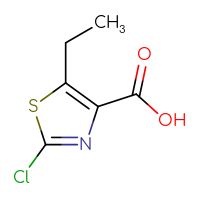 Chemical structure of 2-chloro-5-ethyl-1,3-thiazole-4-carboxylic acid - CSSB00000721848