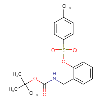 Chemical structure of tert-butyl N-({2-[(4-methylbenzenesulfonyl)oxy]phenyl}methyl)carbamate - CSSB00113613783
