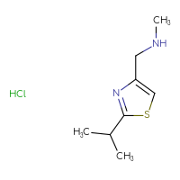 Chemical structure of methyl({[2-(propan-2-yl)-1,3-thiazol-4-yl]methyl})amine hydrochloride - CSSB00020627036