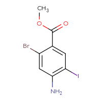 Chemical structure of methyl 4-amino-2-bromo-5-iodobenzoate - CSSB00021312506