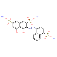Chemical structure of trisodium 4,5-dihydroxy-3-[2-(4-sulfonatonaphthalen-1-yl)diazen-1-yl]naphthalene-2,7-disulfonate - CSSB02495363742