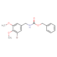 Chemical structure of benzyl N-[(3-bromo-4,5-dimethoxyphenyl)methyl]carbamate - CSSB02299726218