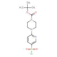 Chemical structure of tert-butyl 4-[5-(chlorosulfonyl)pyridin-2-yl]piperazine-1-carboxylate - CSSB20539821179