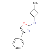 Chemical structure of N-(3-methylcyclobutyl)-4-phenyl-1,3-oxazol-2-amine - CSSB21495848327