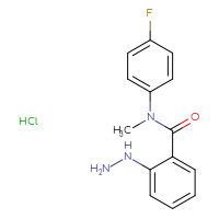 Chemical structure of N-(4-fluorophenyl)-2-hydrazinyl-N-methylbenzamide hydrochloride - CSSB00020591575