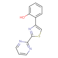 Chemical structure of 2-[2-(pyrimidin-2-yl)-1,3-thiazol-4-yl]phenol - CSSB00161154698