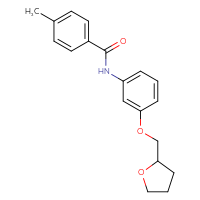 Chemical structure of 4-methyl-N-{3-[(oxolan-2-yl)methoxy]phenyl}benzamide - CSSB00046200459