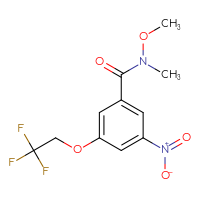 Chemical structure of N-methoxy-N-methyl-3-nitro-5-(2,2,2-trifluoroethoxy)benzamide - CSSB21224770338