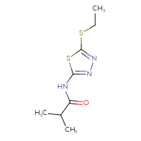 Chemical structure of N-[5-(ethylsulfanyl)-1,3,4-thiadiazol-2-yl]-2-methylpropanamide - CSSB00026243270