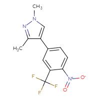 Chemical structure of 1,3-dimethyl-4-[4-nitro-3-(trifluoromethyl)phenyl]-1H-pyrazole - CSSB21531607466