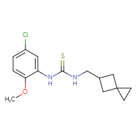 Chemical structure of 1-(5-chloro-2-methoxyphenyl)-3-({spiro[2.3]hexan-5-yl}methyl)thiourea - CSSB03818284119