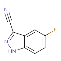Chemical structure of 5-fluoro-1H-indazole-3-carbonitrile - CSSB00010713285