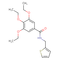 Chemical structure of 3,4,5-triethoxy-N-[(thiophen-2-yl)methyl]benzamide - CSSB00046119513
