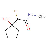 Chemical structure of 2-fluoro-2-(1-hydroxycyclopentyl)-N-methylacetamide - CSSB02283620032