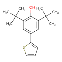 Chemical structure of 2,6-di-tert-butyl-4-(thiophen-2-yl)phenol - CSSB06582747322