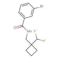 Chemical structure of 3-bromo-N-{[1-(difluoromethyl)cyclobutyl]methyl}benzamide - CSSB03546326906
