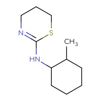 Chemical structure of N-(2-methylcyclohexyl)-5,6-dihydro-4H-1,3-thiazin-2-amine - CSSB00000182712