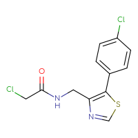 Chemical structure of 2-chloro-N-{[5-(4-chlorophenyl)-1,3-thiazol-4-yl]methyl}acetamide - CSSB02471387807