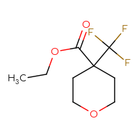 Chemical structure of ethyl 4-(trifluoromethyl)oxane-4-carboxylate - CSSB00036229787