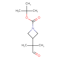 Chemical structure of tert-butyl 3-(2-methyl-1-oxopropan-2-yl)azetidine-1-carboxylate - CSSB00010371379