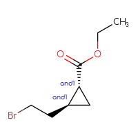 Chemical structure of rac-ethyl (1R,2S)-2-(2-bromoethyl)cyclopropane-1-carboxylate - CSSB02495411661