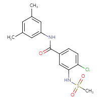 Chemical structure of 4-chloro-N-(3,5-dimethylphenyl)-3-methanesulfonamidobenzamide - CSSB00046390182