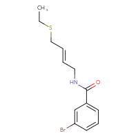 Chemical structure of 3-bromo-N-[(2E)-4-(ethylsulfanyl)but-2-en-1-yl]benzamide - CSSB08294580619