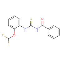 Chemical structure of 1-benzoyl-3-[2-(difluoromethoxy)phenyl]thiourea - CSSB00025728743