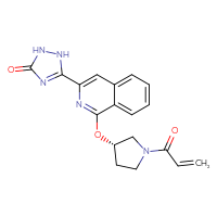 Chemical structure of 5-(1-{[(3S)-1-(prop-2-enoyl)pyrrolidin-3-yl]oxy}isoquinolin-3-yl)-2,3-dihydro-1H-1,2,4-triazol-3-one - CSSB06446547560