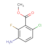 Chemical structure of methyl 3-amino-6-chloro-2-fluorobenzoate - CSSB00016224495